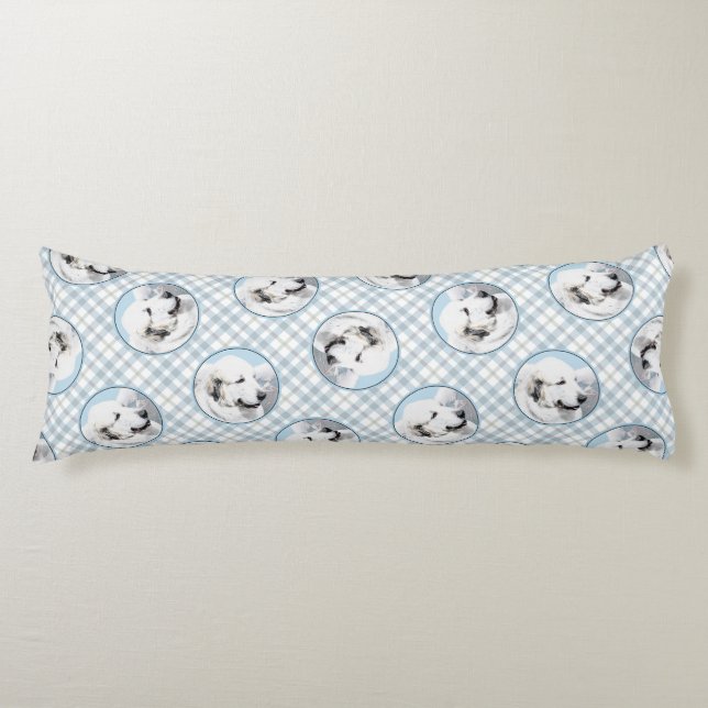 Great Pyrenees Painting White Original Pet Dog Art Body Pillow (Front)