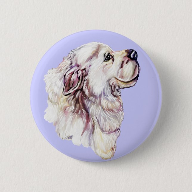 Great Pyrenees Pastel 2 Inch Round Button (Front)