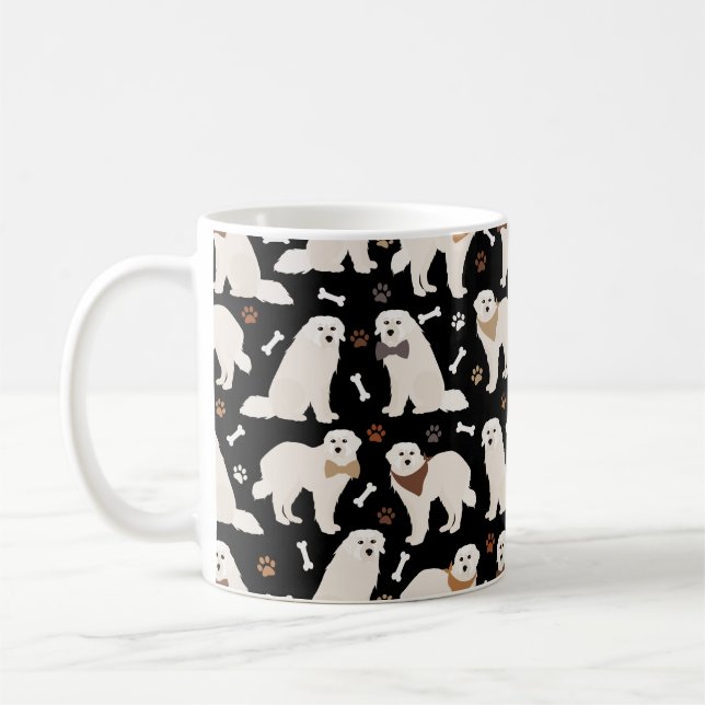 Great Pyrenees Paws and Bones Coffee Mug (Left)