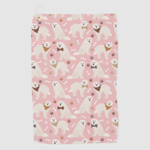 Great Pyrenees Paws and Bones Golf Towel