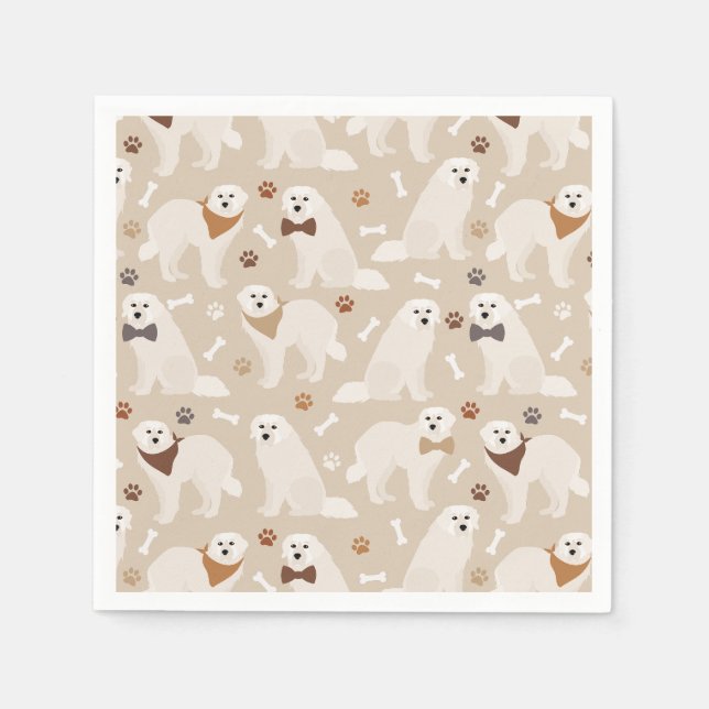 Great Pyrenees Paws and Bones Napkins (Front)
