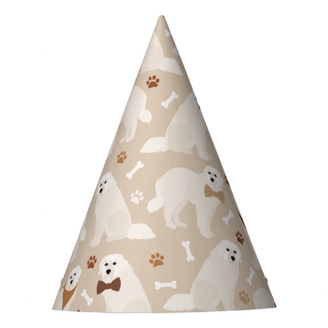 Great Pyrenees Paws and Bones Party Hat (Front)