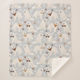Great Pyrenees Paws and Bones Sherpa Blanket