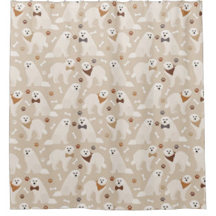 Great Pyrenees Paws and Bones Shower Curtain