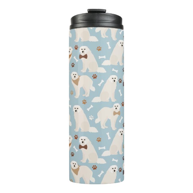Great Pyrenees Paws and Bones Thermal Tumbler (Front)