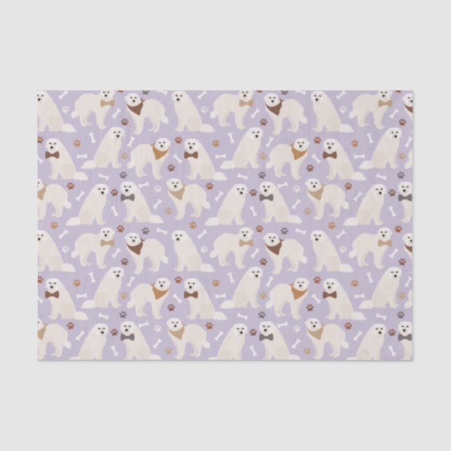 Great Pyrenees Paws and Bones Tissue Paper (Front)