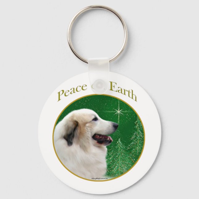 Great Pyrenees Peace Keychain (Front)