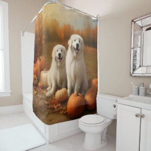 Great Pyrenees Puppy Autumn Delight Pumpkin 