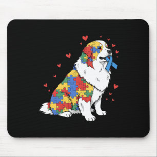 Great Pyrenees Puzzle Autism Awareness Autistic Wo Mouse Pad