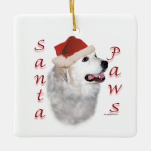 Great Pyrenees Santa Paws Ceramic Ornament