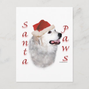 Great Pyrenees Santa Paws Holiday Postcard