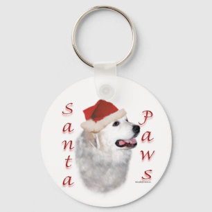 Great Pyrenees Santa Paws Keychain