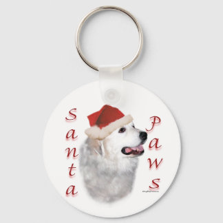 Great Pyrenees Santa Paws Keychain