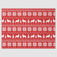 Great Pyrenees Silhouettes Christmas Pattern Red