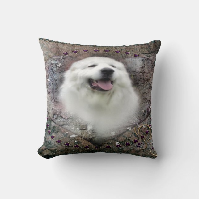 Great Pyrenees Throw Pillow - "Beautiful Benny" (Front)
