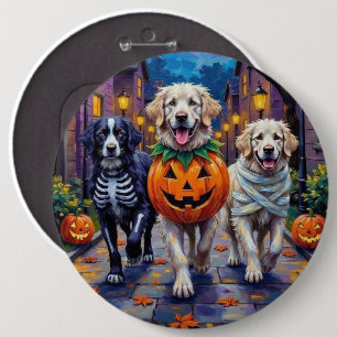 Great Pyrenees Trick-or-Treating Halloween Costume 6 Inch Round Button