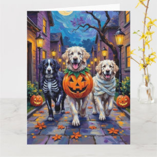 Great Pyrenees Trick-or-Treating Halloween Costume Card