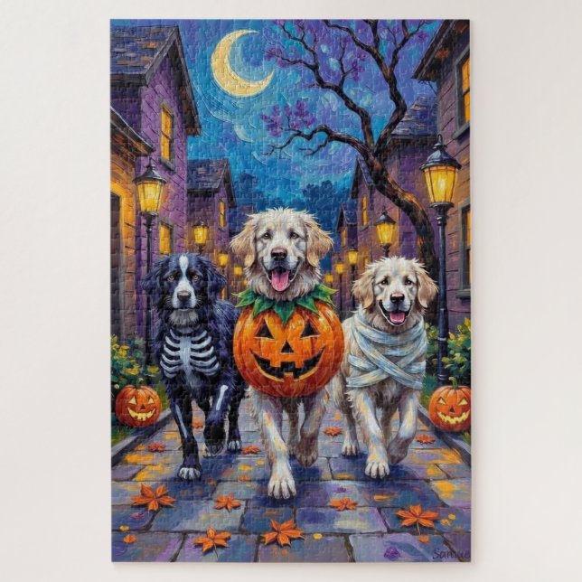 Great Pyrenees Trick-or-Treating Halloween Costume Jigsaw Puzzle (Vertical)