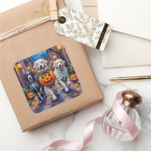 Great Pyrenees Trick-or-Treating Halloween Costume Square Sticker