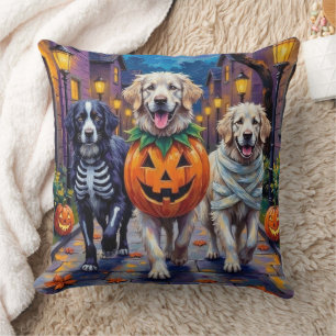 Great Pyrenees Trick-or-Treating Halloween Costume Throw Pillow