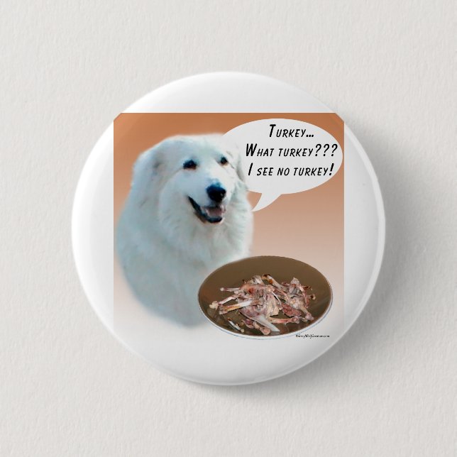 Great Pyrenees Turkey 2 Inch Round Button (Front)