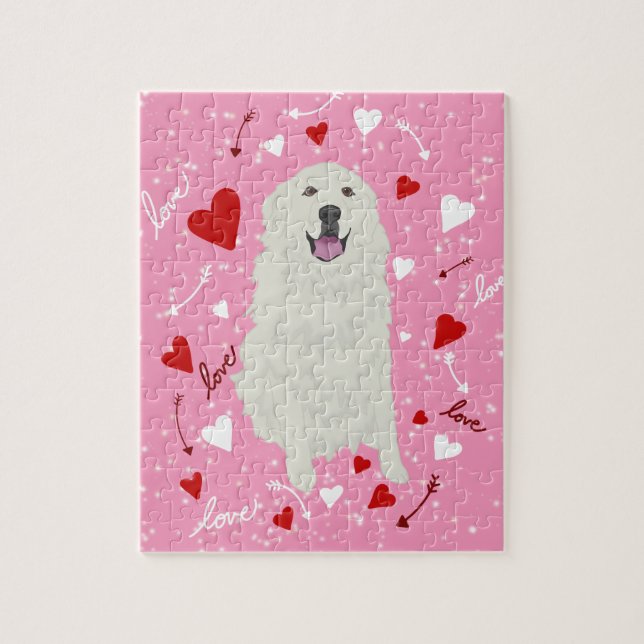 Great Pyrenees Valentines Day Jigsaw Puzzle (Vertical)