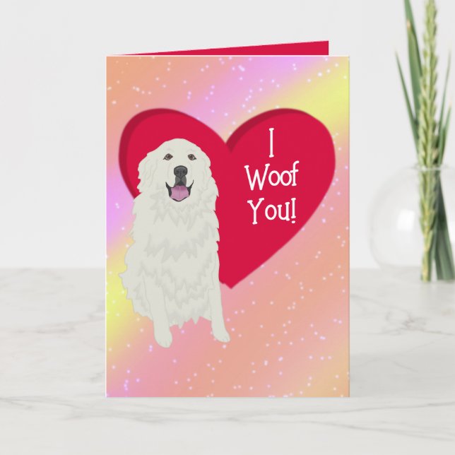 Great Pyrenees Valentines Day  Thank You Card (Front)