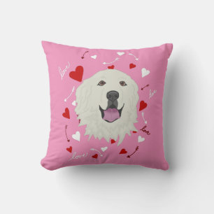Great Pyrenees Valentines Day Throw Pillow