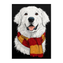 Great Pyrenees Wearing a Scarf