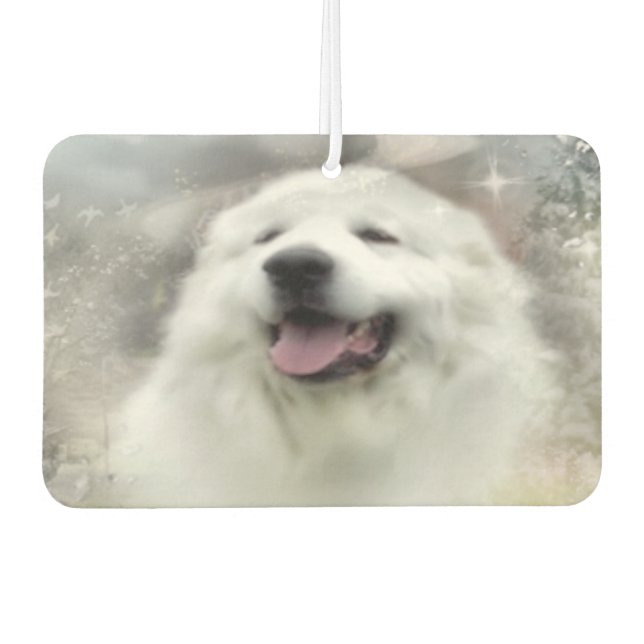 Great Pyrenees Winter Scene Air Freshener (Front)