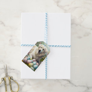 Great Pyrenees with Easter Eggs Gift Tags