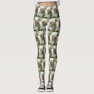Great Pyrenees with Easter Eggs Leggings