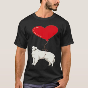 Great Pyrenees With Heart Balloon Valentines Day L T-Shirt