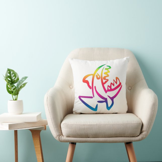 great rainbow shark throw pillow (Chair)