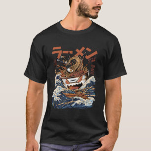 Great Ramen Of Kanagawa Japanese Food Kaiju Kawaii T-Shirt
