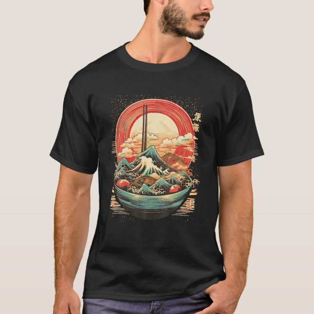 Great Ramen wave vintage japanese style T Shirt (Front)