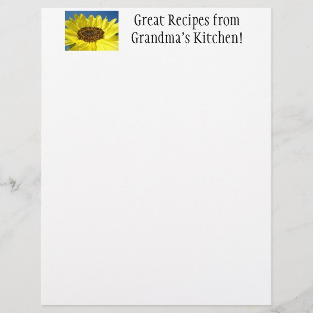 Great Recipes from Grandma's Kitchen! Letterhead (Front)