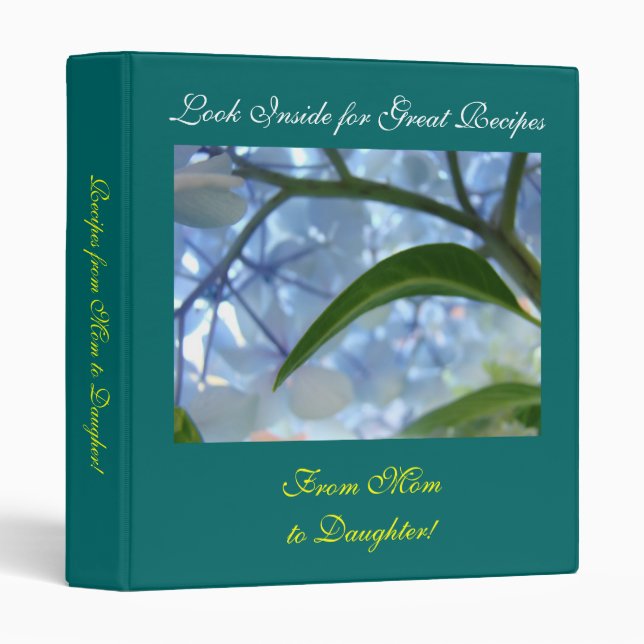 Great Recipes from Mom to Daugher! Recipe binder (Front/Spine)