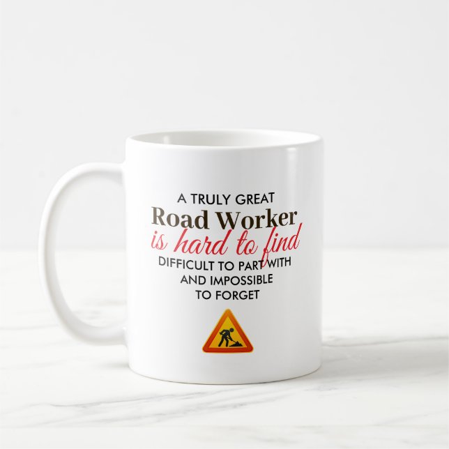 Great Road Worker Personalized Name Gift Coffee Mug (Left)