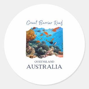 Great Rrier Reef Queensland Australia Souvenir Wom Classic Round Sticker