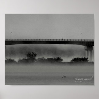 Great Sacandaga Batchellerville Bridge in Fog Poster