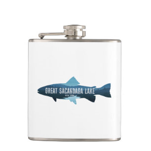 Great Sacandaga Lake New York Fish Hip Flask