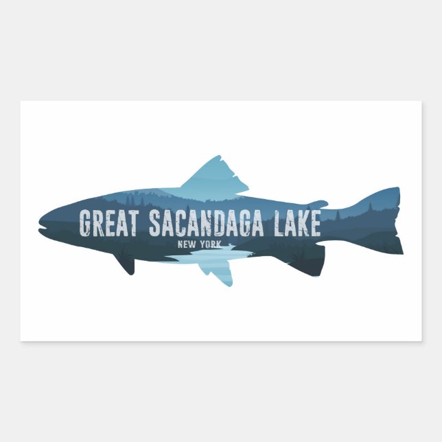 Great Sacandaga Lake New York Fish Sticker (Front)