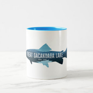 Great Sacandaga Lake New York Fish Two-Tone Coffee Mug