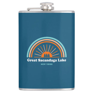 Great Sacandaga Lake New York Rainbow Hip Flask
