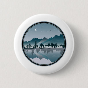 Great Sacandaga Lake New York Reflection 2 Inch Round Button