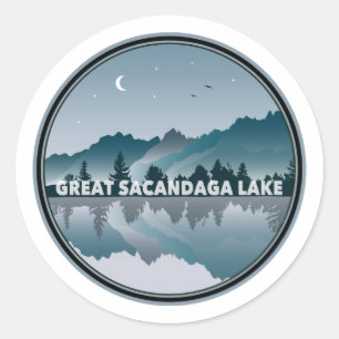 Great Sacandaga Lake New York Reflection Classic Round Sticker