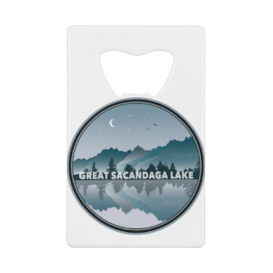 Great Sacandaga Lake New York Reflection Credit Card Bottle Opener