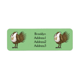 Great sage grouse bird cartoon illustration 