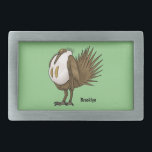 Great sage grouse bird cartoon illustration  belt buckle<br><div class="desc">Great sage grouse bird cartoon illustration.</div>